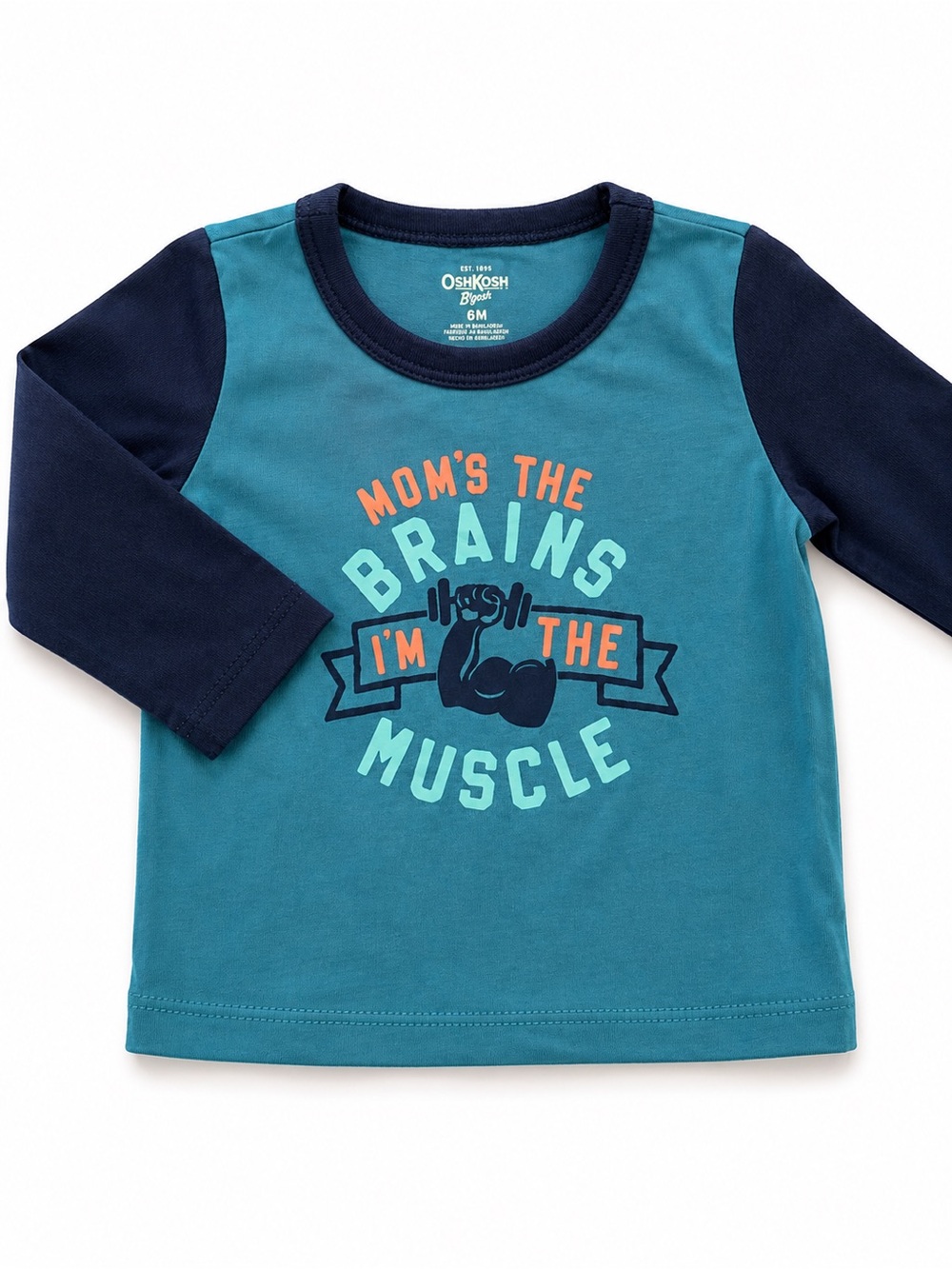 OshKosh B'gosh Toddler Long-Sleeve Teal & Navy Graphic Tee